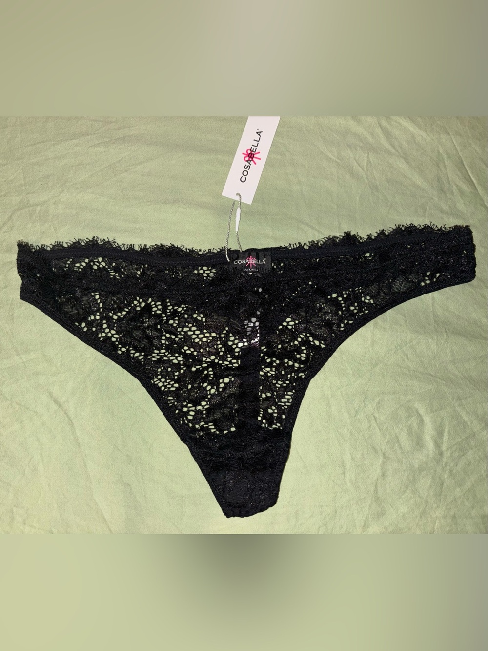Cosabella Pret-A-Porter Low Rise Thong in Black Size L/XL NWT